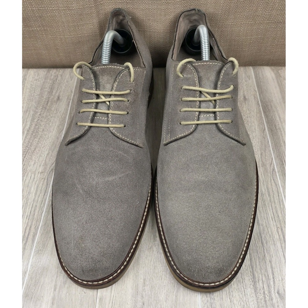 Banana Republic Gray Suede Leather Derby Oxford Lace Up Dress Shoes Mens 10.5M